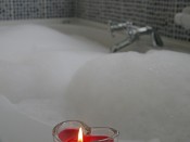 bubble bath with candles