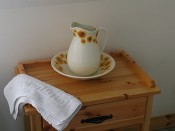 dressing table with water jug