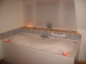 bubble bath with candles